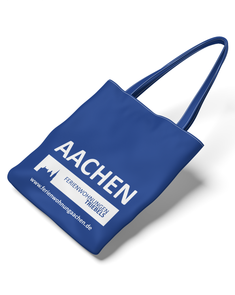 stilbaum wohnenaufzeit in aachen baumwoll tasche bedruckt mit logo